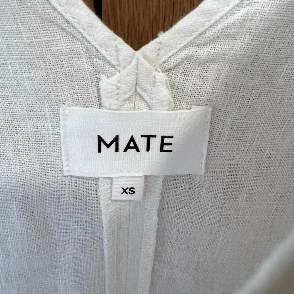Mate the Label Organic Linen Tank Center Seam Midi Dress Salt Size XS NWT Beach - Picture 4 of 6